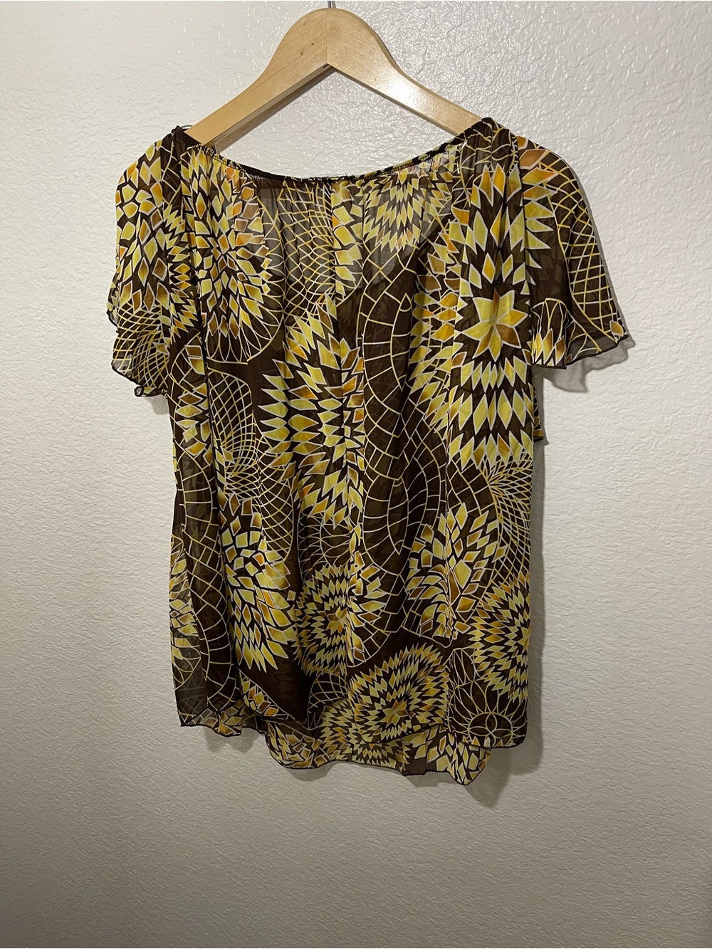 Caren Sport Brown Print Top 2XL